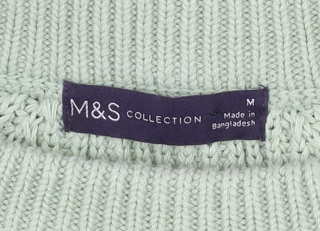Womens UK Size M Marks and Spencer Green Pullover Jumper