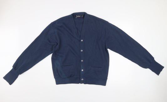 Par Four Sportswear Men's Blue XL Acrylic Button Cardigan