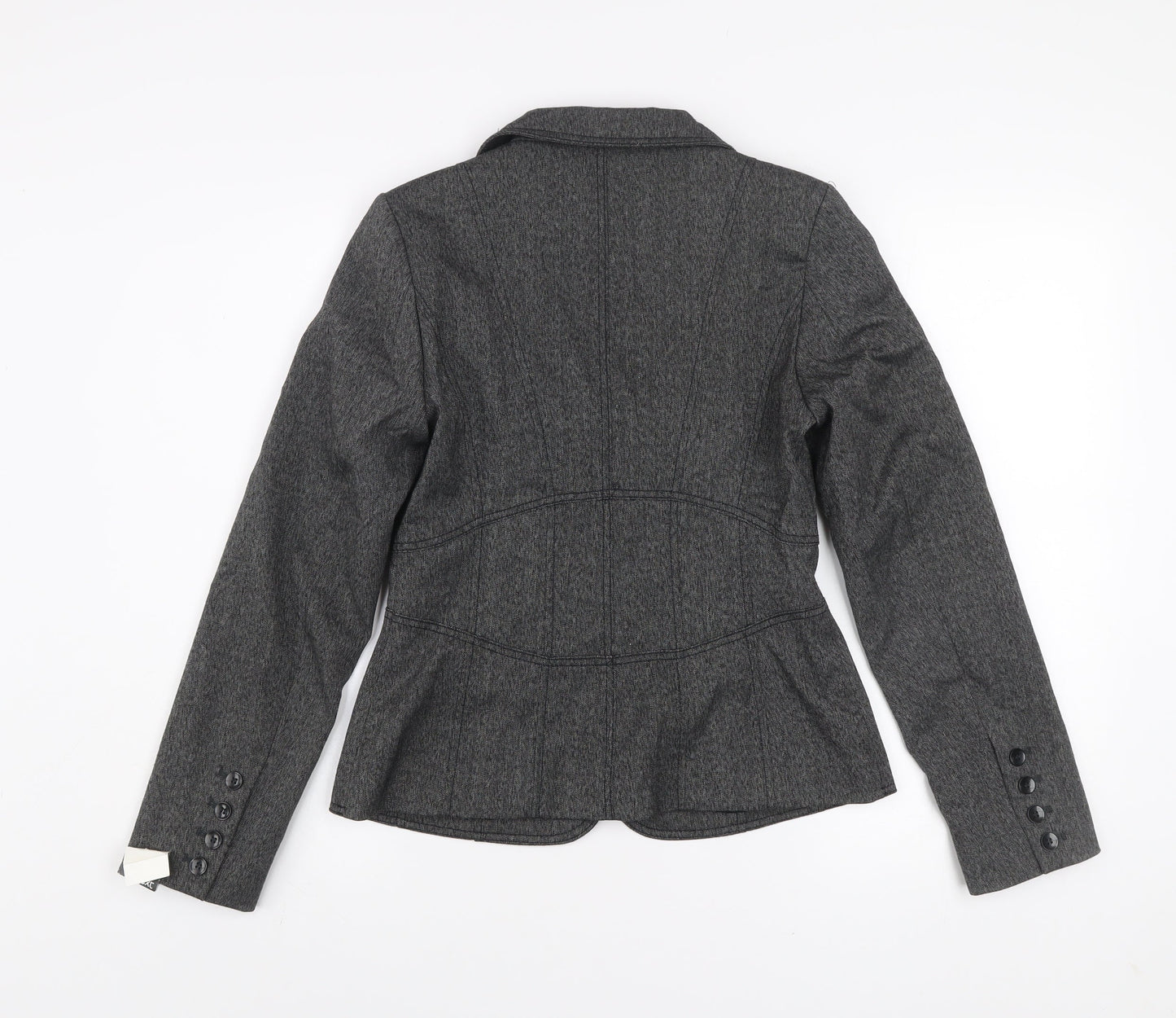 Next Women's Grey Tailored Suit Jacket Blazer Size 8 Wool Blend