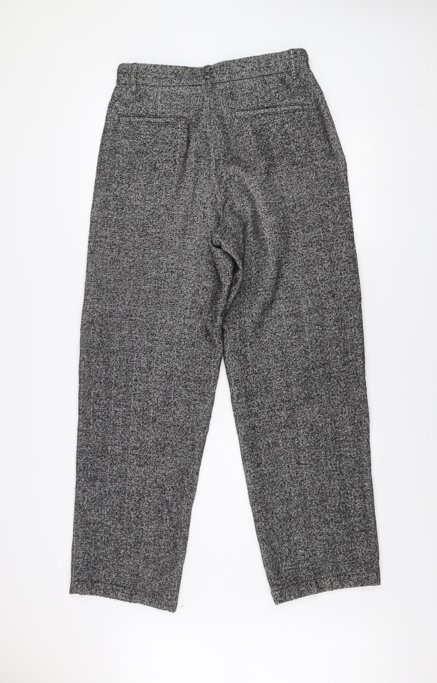 ZARA Men Grey Tweed Straight Leg Trousers Size 30 Regular