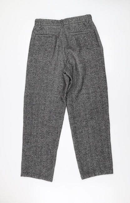 ZARA Men Grey Tweed Straight Leg Trousers Size 30 Regular