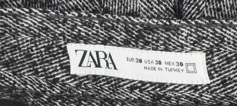 ZARA Men Grey Tweed Straight Leg Trousers Size 30 Regular