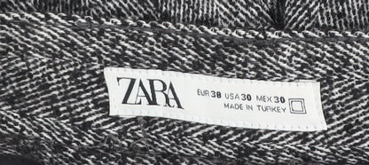 ZARA Men Grey Tweed Straight Leg Trousers Size 30 Regular