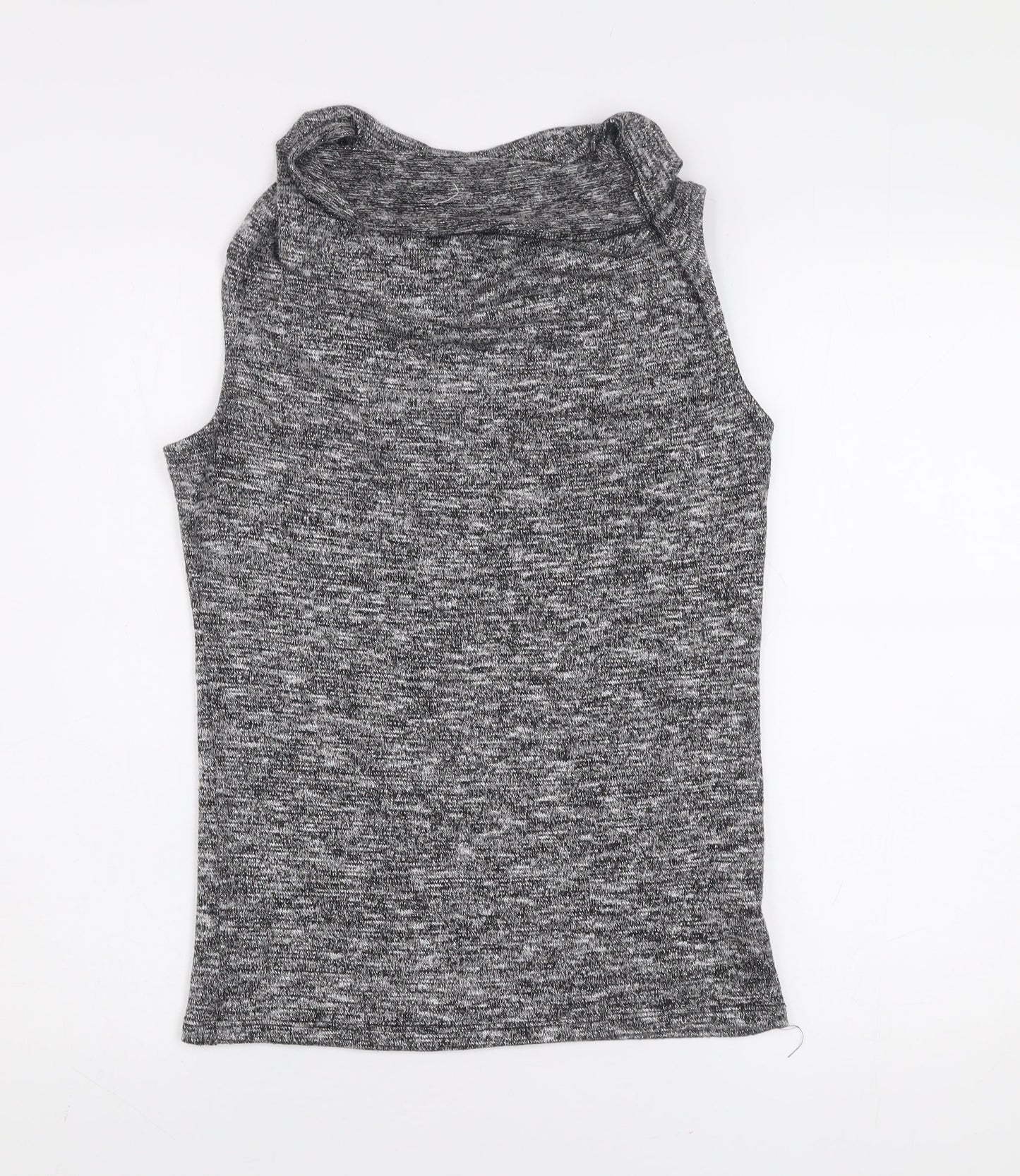 Esprit Women's Grey Sleeveless Roll Neck Knit Tank Top Size M