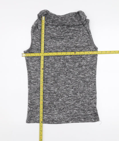 Esprit Women's Grey Sleeveless Roll Neck Knit Tank Top Size M