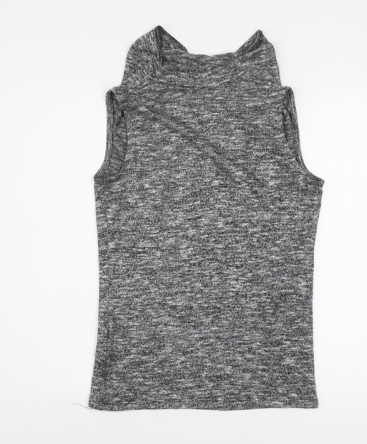 Esprit Women's Grey Sleeveless Roll Neck Knit Tank Top Size M