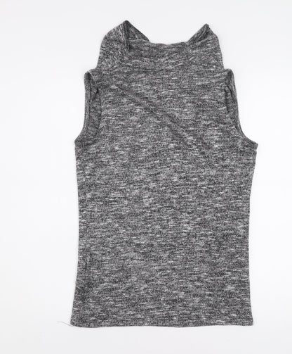 Esprit Women's Grey Sleeveless Roll Neck Knit Tank Top Size M