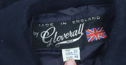 Gloverall Men's Black Wool Pea Coat Size 38 Classic Mid-Length