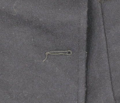 Gloverall Men's Black Wool Pea Coat Size 38 Classic Mid-Length