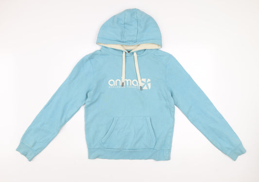 Animal Womens Blue Size 10 Pullover Hoodie Cotton Casual