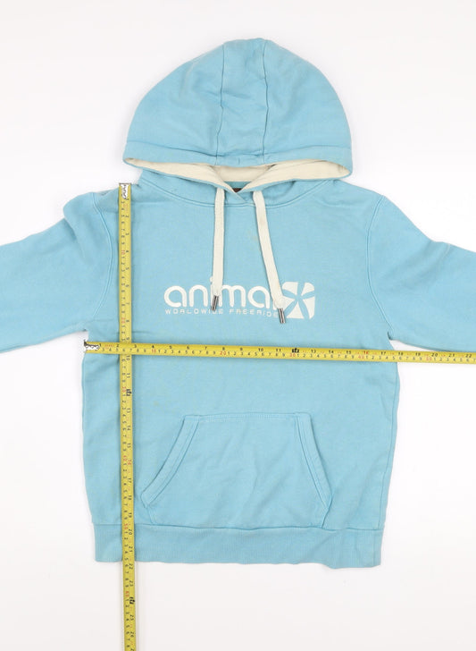 Animal Womens Blue Size 10 Pullover Hoodie Cotton Casual