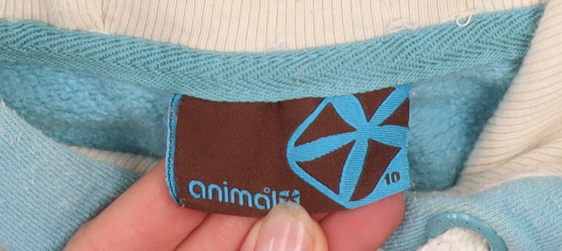Animal Womens Blue Size 10 Pullover Hoodie Cotton Casual