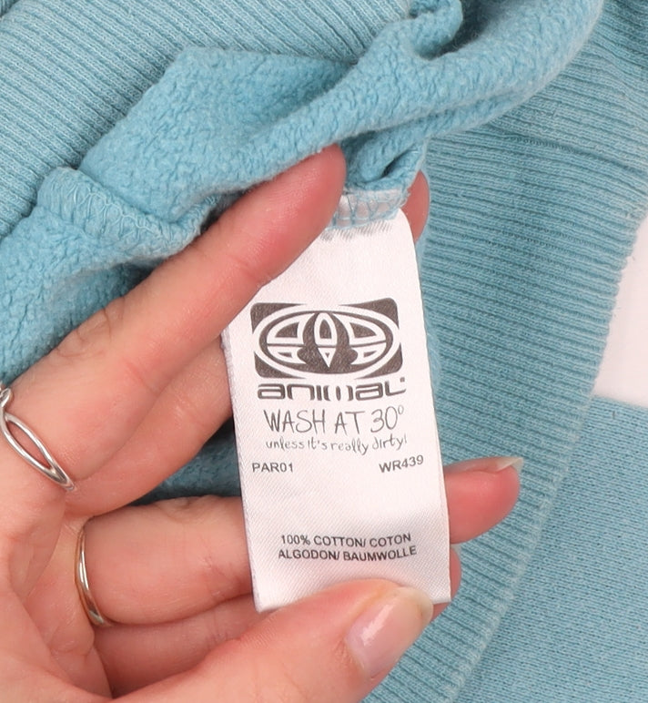 Animal Womens Blue Size 10 Pullover Hoodie Cotton Casual