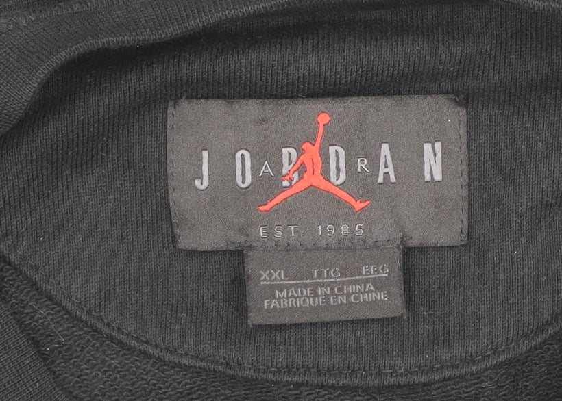 Nike Jordan Men's Black 2XL Pullover Sweatshirt Crew Neck Fleece