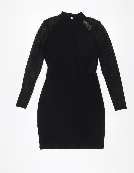 French Connection Women’s Black Size 12 Bodycon Long Sleeve Dress