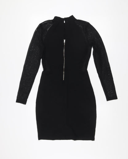 French Connection Women’s Black Size 12 Bodycon Long Sleeve Dress