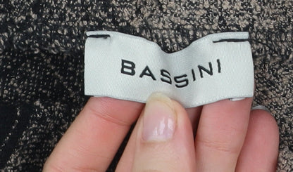 Bassini Womens Brown Check Midi Stretch Pencil Skirt Size 12