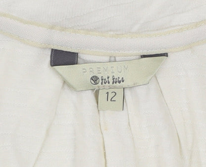 Fat Face Women’s Ivory Sleeveless Scoop Neck Blouse Size 12