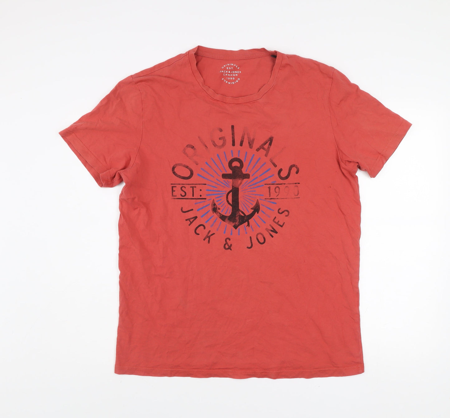 Jack & Jones Men’s Red Nautical Graphic Print T-Shirt XL