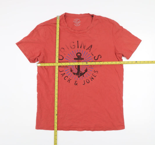 Jack & Jones Men’s Red Nautical Graphic Print T-Shirt XL