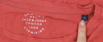 Jack & Jones Men’s Red Nautical Graphic Print T-Shirt XL