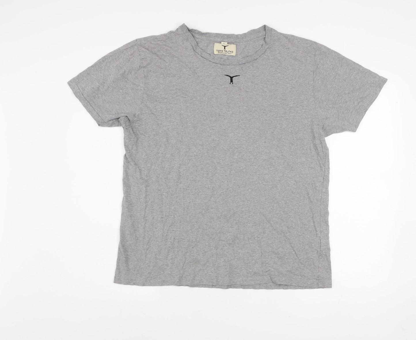 Tom's Trunks Men's Grey Organic Cotton Crew Neck T-Shirt Size L