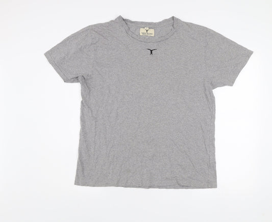 Tom's Trunks Men's Grey Organic Cotton Crew Neck T-Shirt Size L
