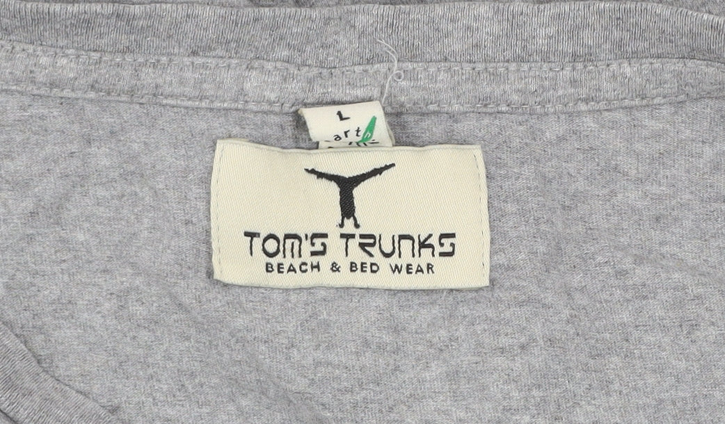 Tom's Trunks Men's Grey Organic Cotton Crew Neck T-Shirt Size L