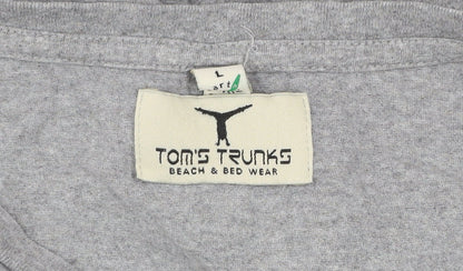 Tom's Trunks Men's Grey Organic Cotton Crew Neck T-Shirt Size L