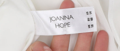 Joanna Hope Women's White Wide-Leg Trousers Size 18 Lightweight Polyester