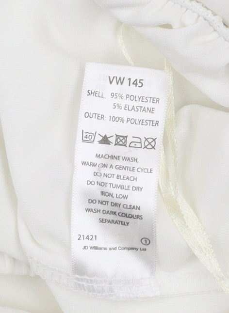 Joanna Hope Women's White Wide-Leg Trousers Size 18 Lightweight Polyester