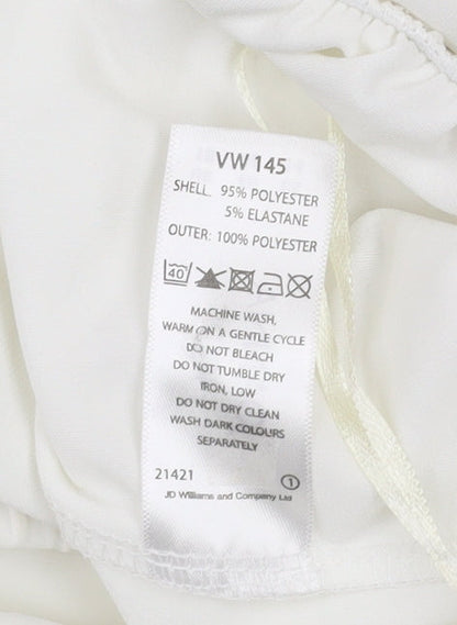 Joanna Hope Women's White Wide-Leg Trousers Size 18 Lightweight Polyester