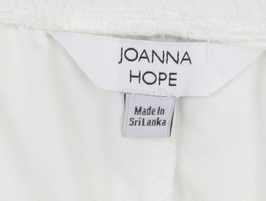 Joanna Hope Women's White Wide-Leg Trousers Size 18 Lightweight Polyester