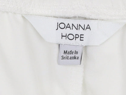 Joanna Hope Women's White Wide-Leg Trousers Size 18 Lightweight Polyester