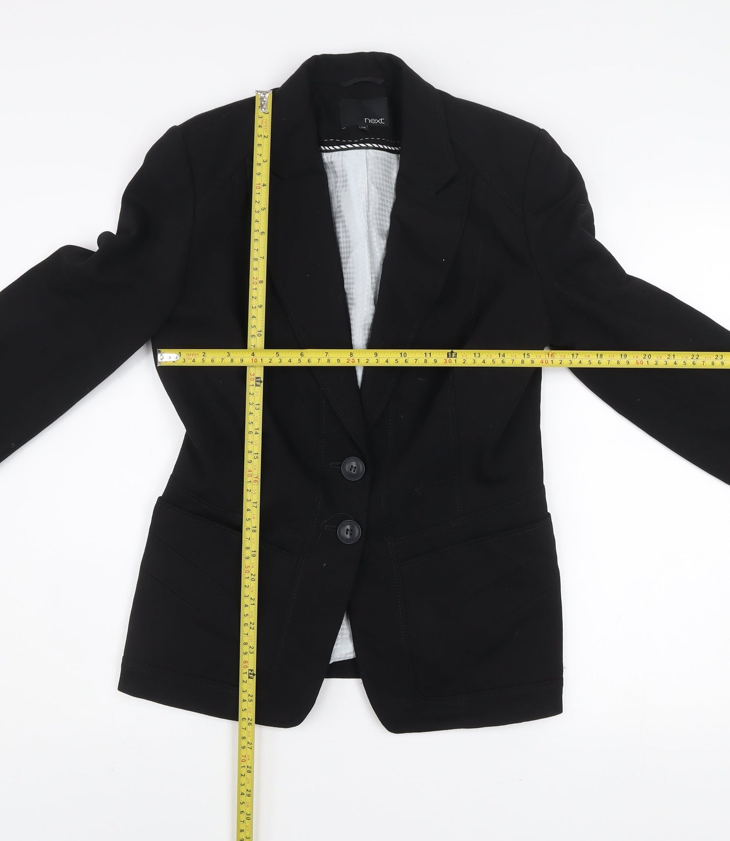 Next Women Black Size 12R Classic Two-Button Suit Jacket