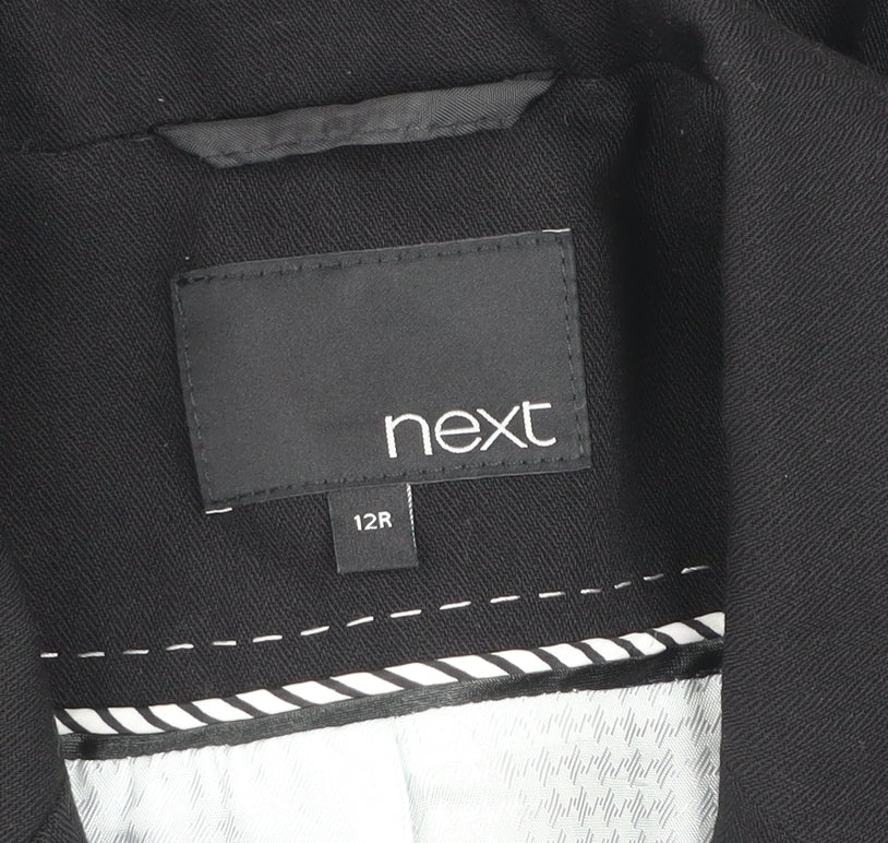 Next Women Black Size 12R Classic Two-Button Suit Jacket