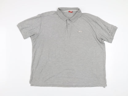 Slazenger Men's Grey 4XL Polo Shirt Classic Sports Style