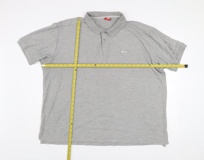 Slazenger Men's Grey 4XL Polo Shirt Classic Sports Style