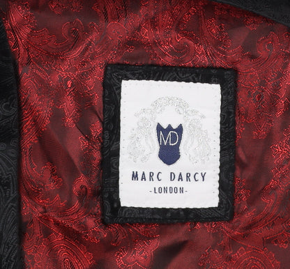 Marc Darcy Men's Black Paisley Polyester Waistcoat Size 42 Regular Fit