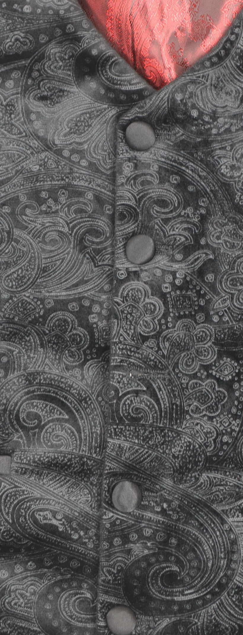 Marc Darcy Men's Black Paisley Polyester Waistcoat Size 42 Regular Fit