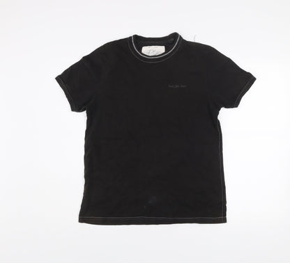 Rocha John Rocha Men's Black Cotton Short Sleeve T-Shirt Size S