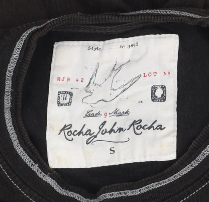 Rocha John Rocha Men's Black Cotton Short Sleeve T-Shirt Size S