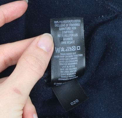 Marks and Spencer Men's Blue Fleece Full Zip Jacket Size M