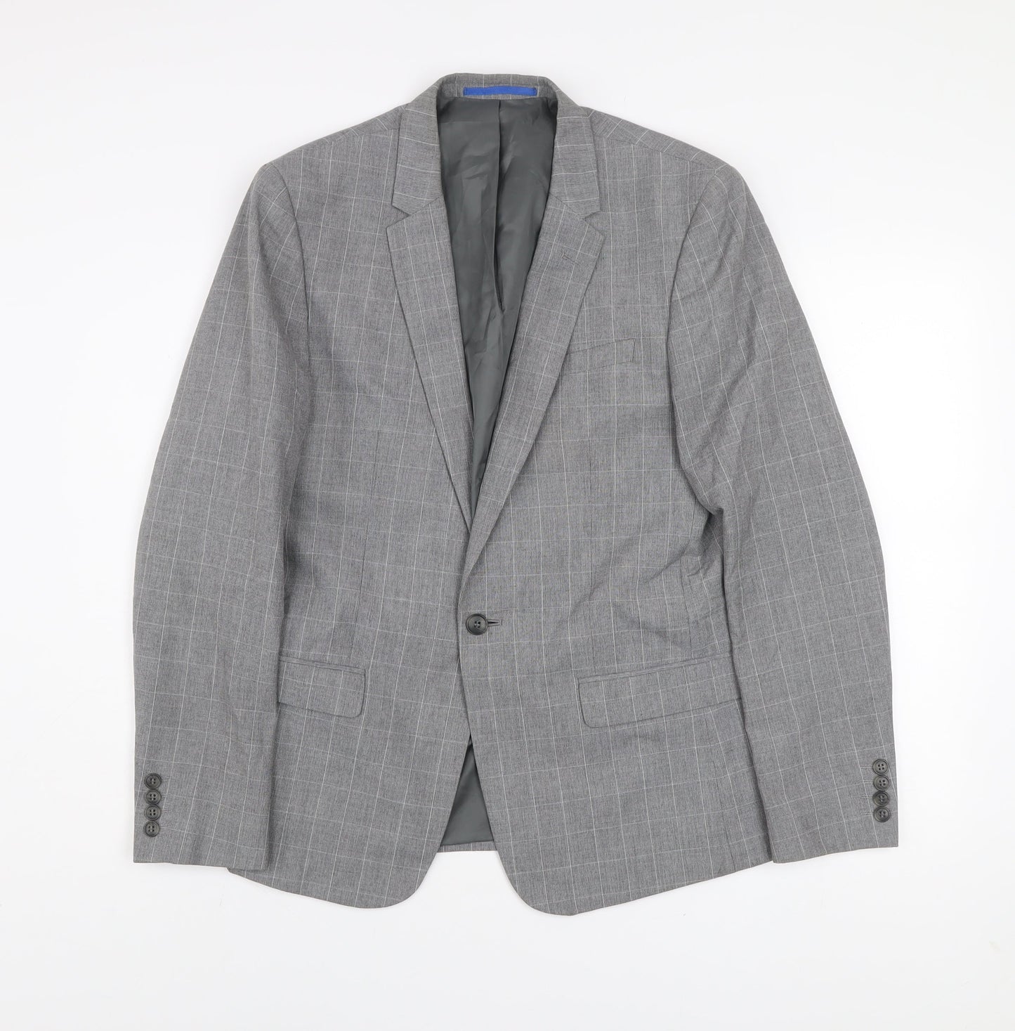 Mens UK Size 40 River Island Regular Grey Suit Jacket