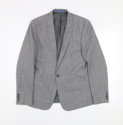 Mens UK Size 40 River Island Regular Grey Suit Jacket