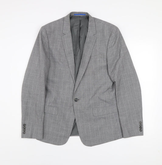 Mens UK Size 40 River Island Regular Grey Suit Jacket