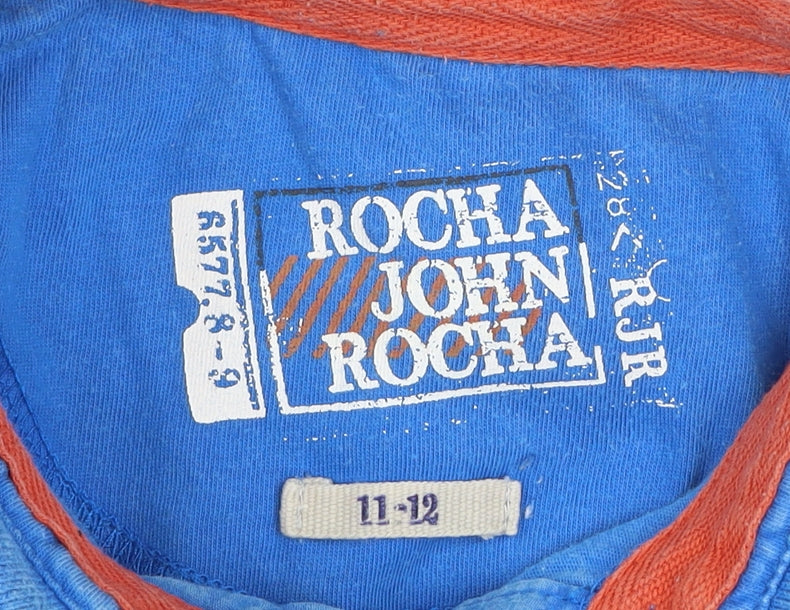 Rocha John Rocha Boys Blue 11-12 Years Cotton Polo Shirt
