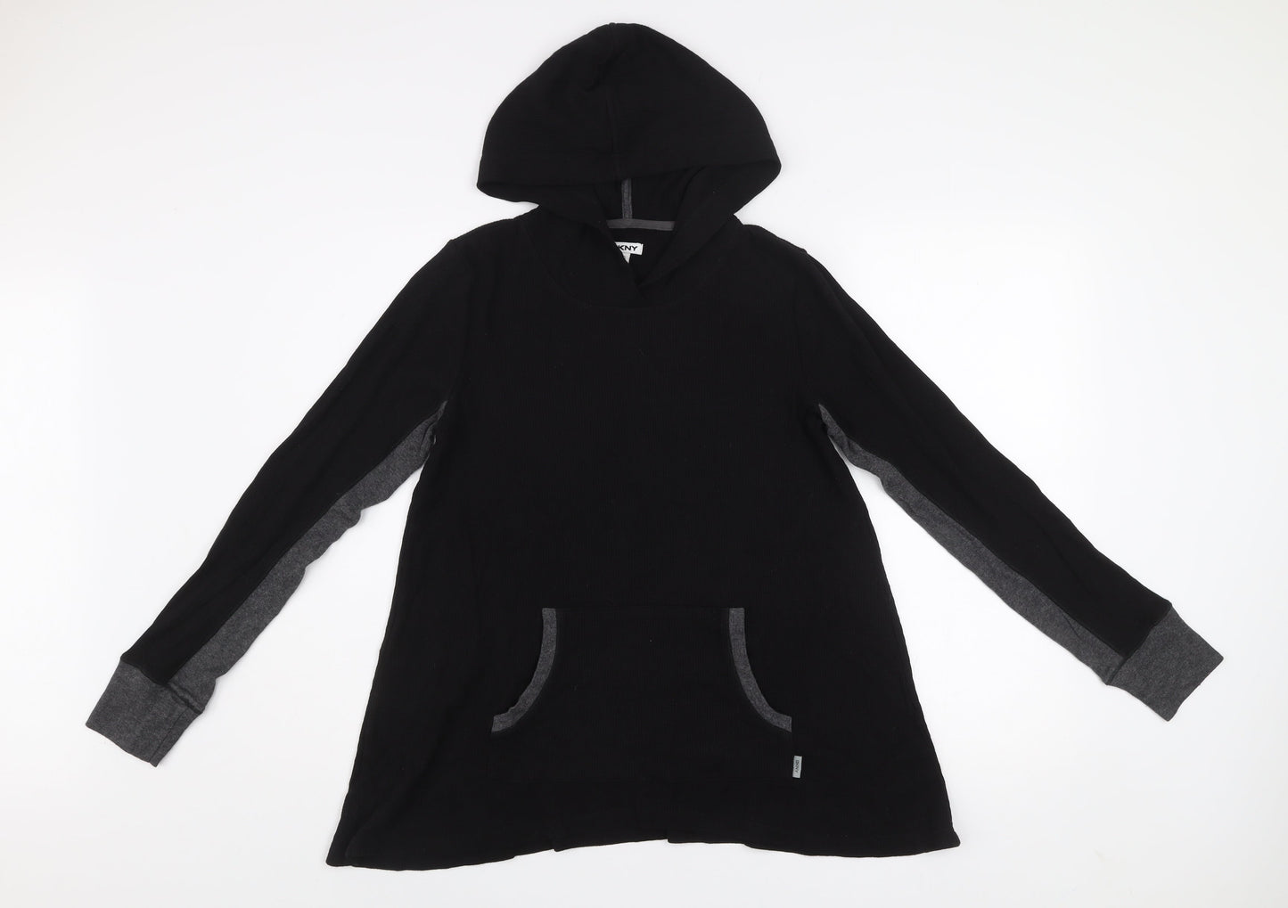 DKNY Women Black Pullover Hoodie Small Long Sleeve Lightweight