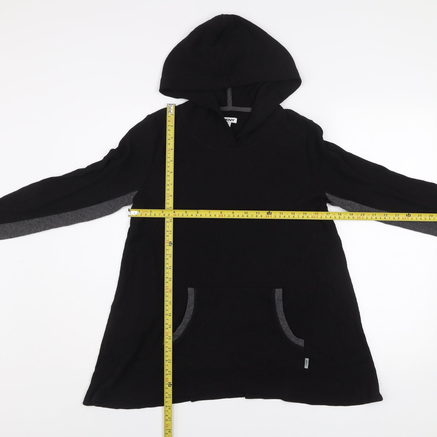 DKNY Women Black Pullover Hoodie Small Long Sleeve Lightweight