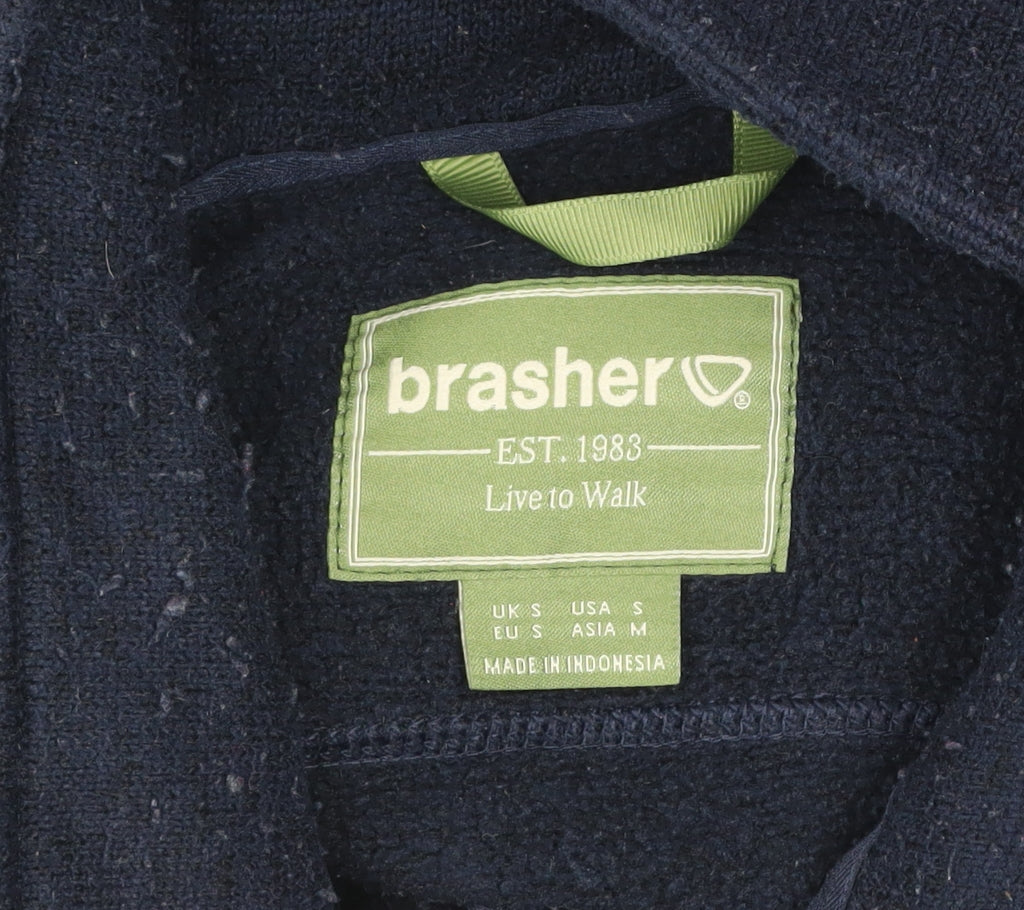 Brasher Mens Blue Fleece 1/4 Zip Pullover Sweatshirt S